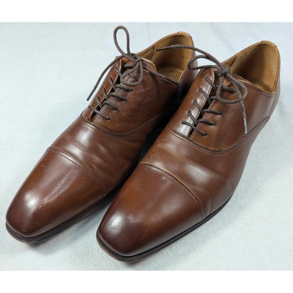 Florsheim Mens Castellano Cap Toe Oxford Brown Leather Dress Shoes 14D